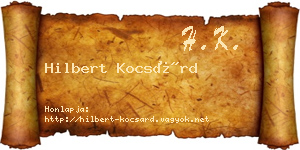 Hilbert Kocsárd névjegykártya